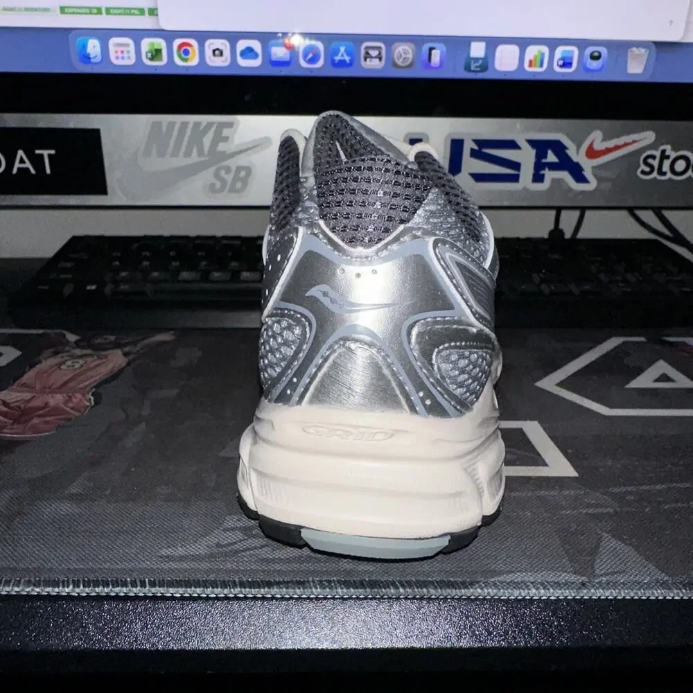 New Women's Size 7 Saucony Ride Millenium Silver Cream Running Shoes S60812-8